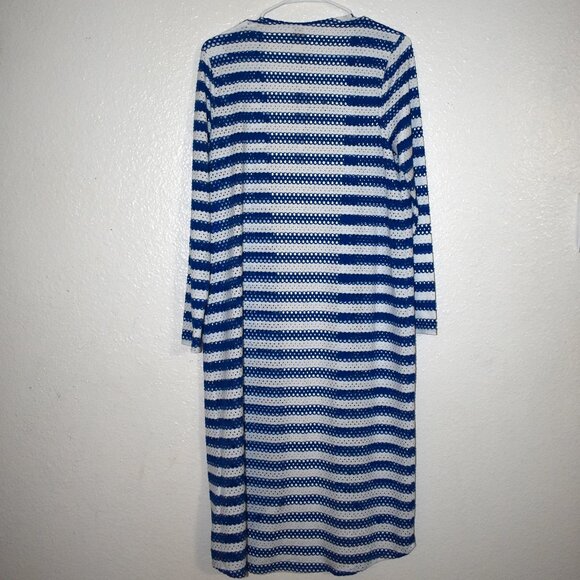 NWT Chico's Striped Tess Cardigan Sz 1 Majestic Blue - Picture 4 of 7